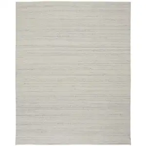 Photo of Ivory And Gray Wool Hand Woven Stain Resistant Area Rug