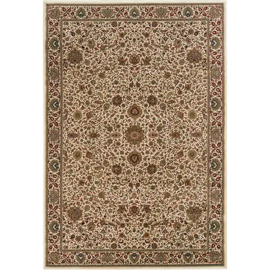 Ivory And Green Oriental Area Rug Photo 2