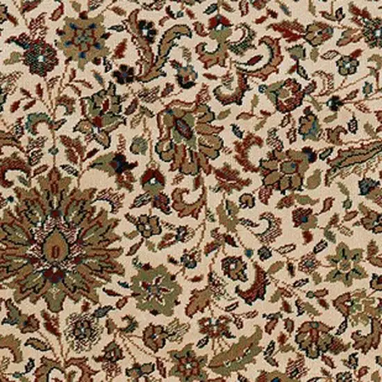 Ivory And Green Oriental Area Rug Photo 5