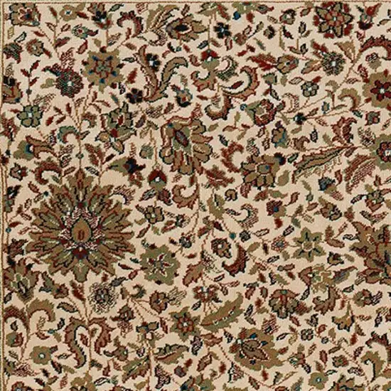 Ivory And Green Oriental Area Rug Photo 4