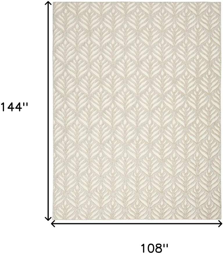 Ivory And Grey Floral Stain Resistant Non Skid Area Rug Photo 5