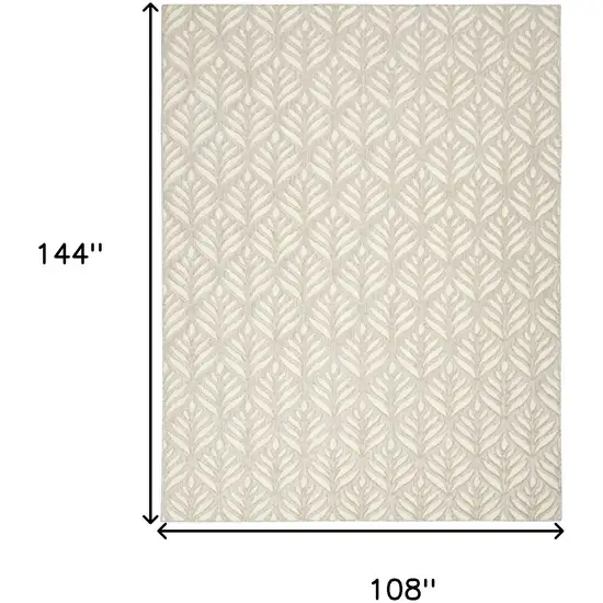 Ivory And Grey Floral Stain Resistant Non Skid Area Rug Photo 5