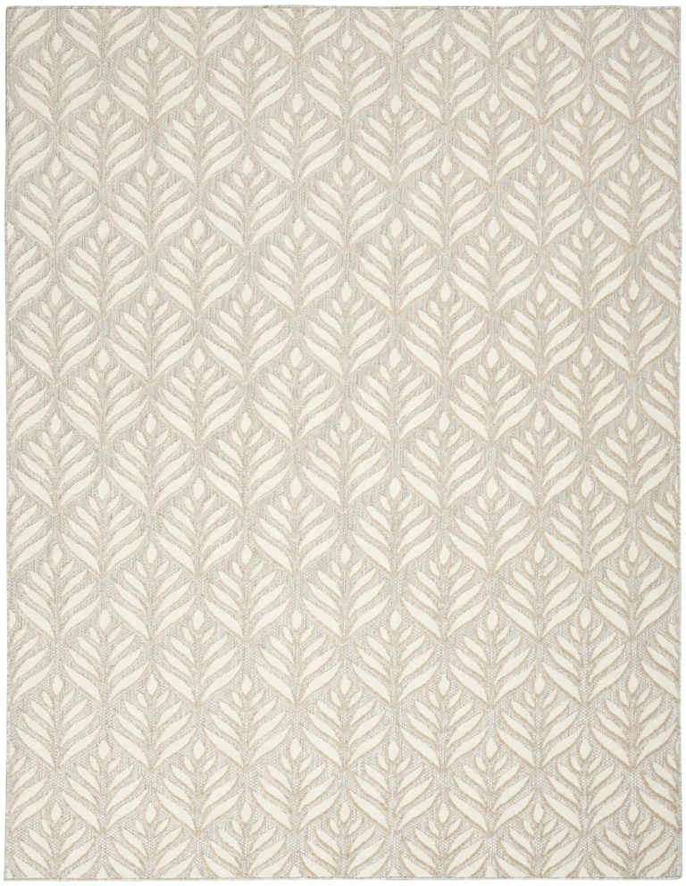 Ivory And Grey Floral Stain Resistant Non Skid Area Rug Photo 1