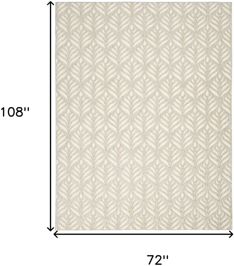 Ivory And Grey Floral Stain Resistant Non Skid Area Rug Photo 5