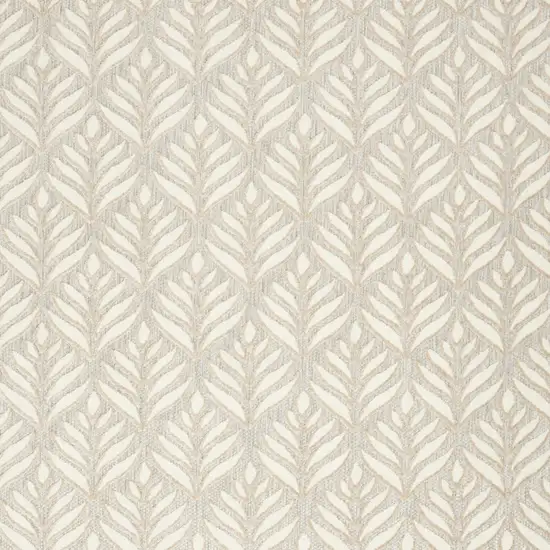 Ivory And Grey Floral Stain Resistant Non Skid Area Rug Photo 3