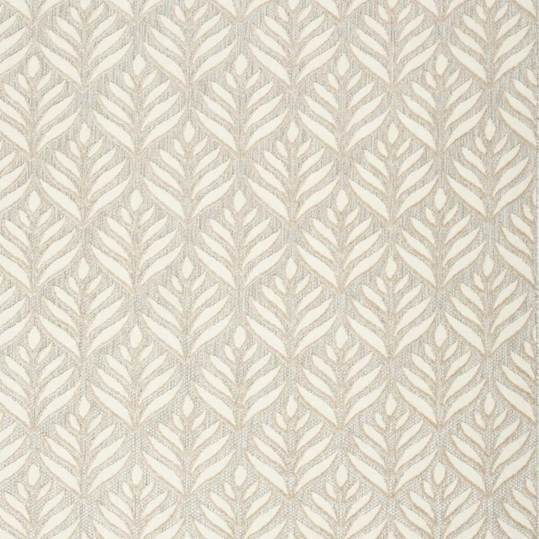 Ivory And Grey Floral Stain Resistant Non Skid Area Rug Photo 3