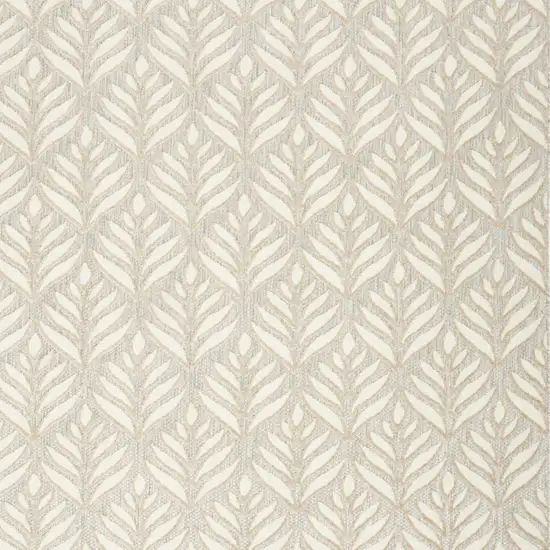 Ivory And Grey Floral Stain Resistant Non Skid Area Rug Photo 3