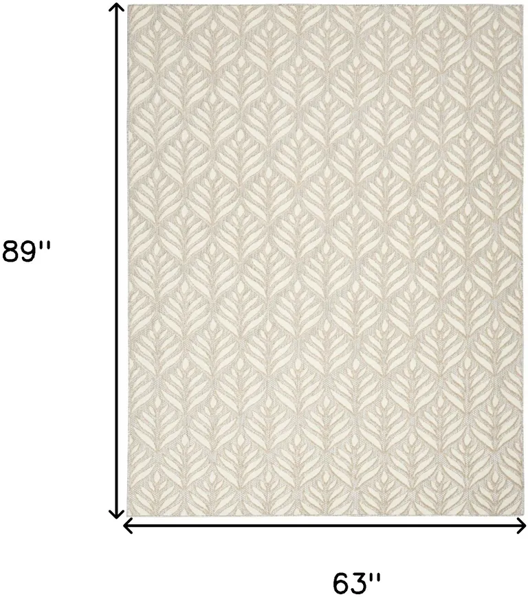 Ivory And Grey Floral Stain Resistant Non Skid Area Rug Photo 5