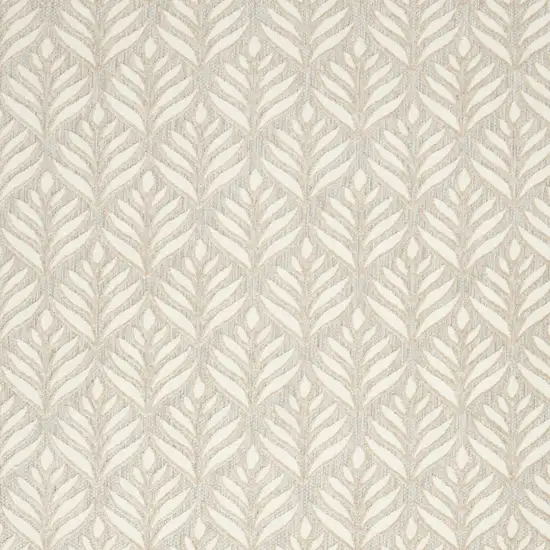 Ivory And Grey Floral Stain Resistant Non Skid Area Rug Photo 3