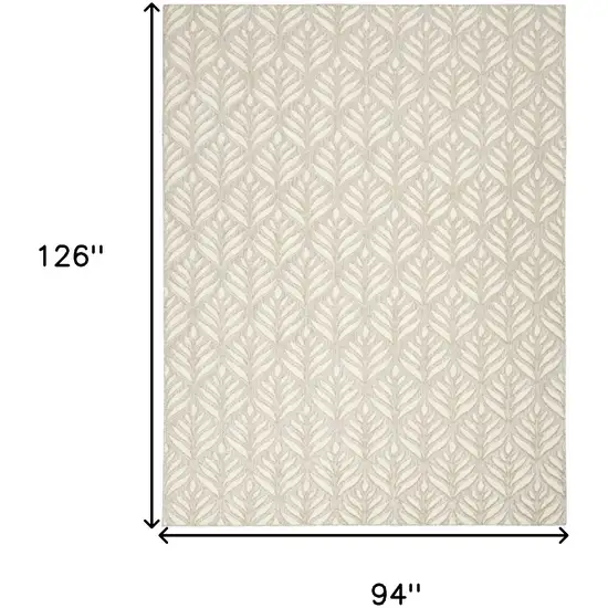 Ivory And Grey Floral Stain Resistant Non Skid Area Rug Photo 5