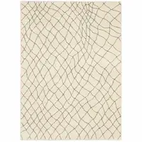 Photo of Ivory And Grey Geometric Power Loom Stain Resistant Area Rug