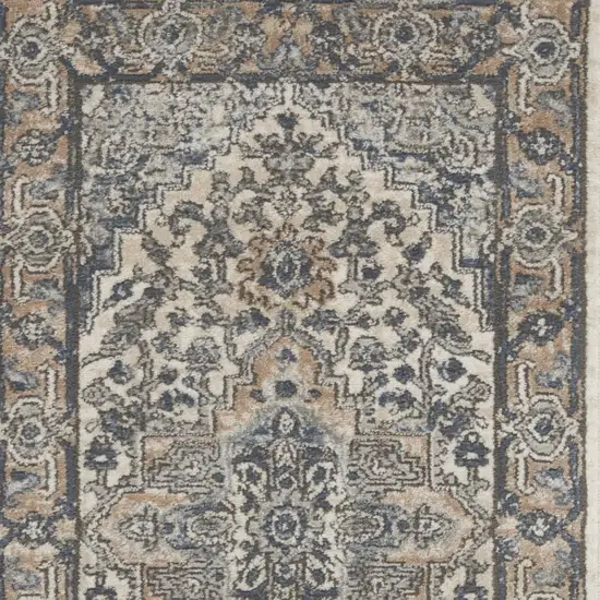 Ivory And Grey Oriental Non Skid Area Rug Photo 9