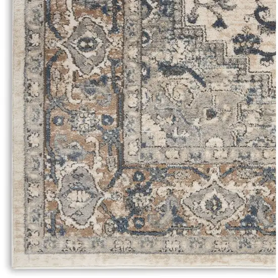 Ivory And Grey Oriental Non Skid Area Rug Photo 3