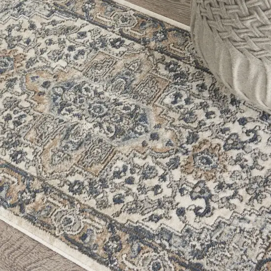 Ivory And Grey Oriental Non Skid Area Rug Photo 6