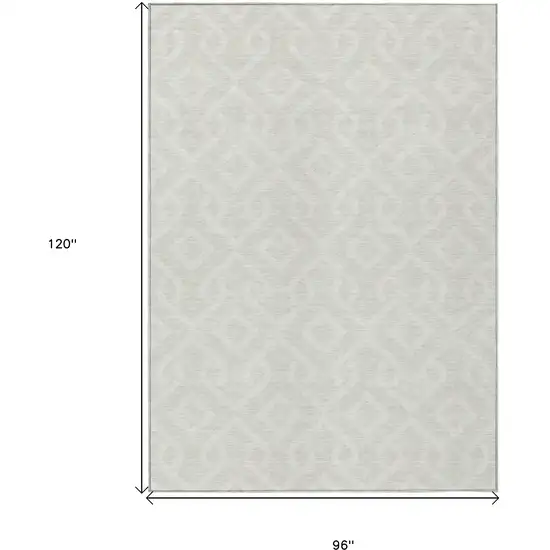 Ivory And Light Gray Geometric Washable Indoor Outdoor Area Rug Photo 3