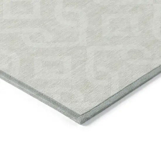 Ivory And Light Gray Geometric Washable Indoor Outdoor Area Rug Photo 4