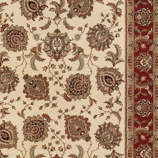 Ivory And Red Oriental Area Rug Photo 4