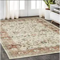 Photo of Ivory And Rust Oriental Distressed Area Rug