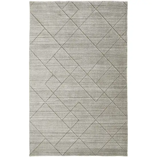 Ivory And Silver Striped Hand Woven Area Rug Photo 1