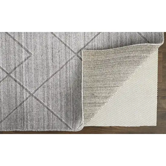 Ivory And Silver Striped Hand Woven Area Rug Photo 6