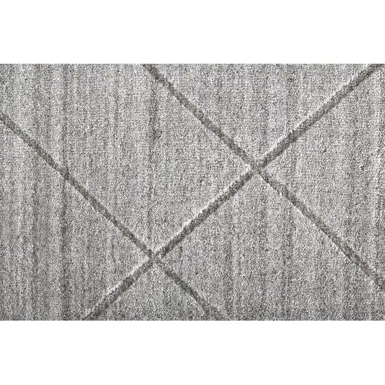 Ivory And Silver Striped Hand Woven Area Rug Photo 9