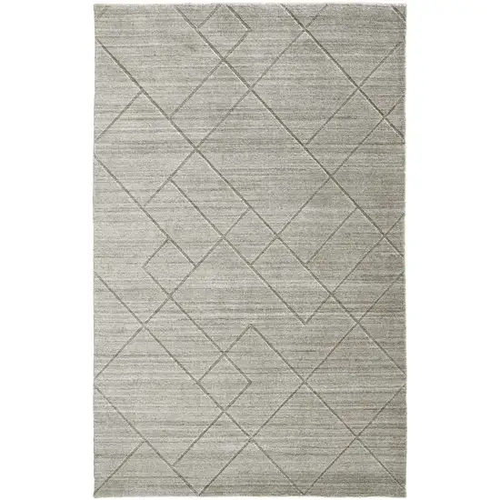 Ivory And Silver Striped Hand Woven Area Rug Photo 1