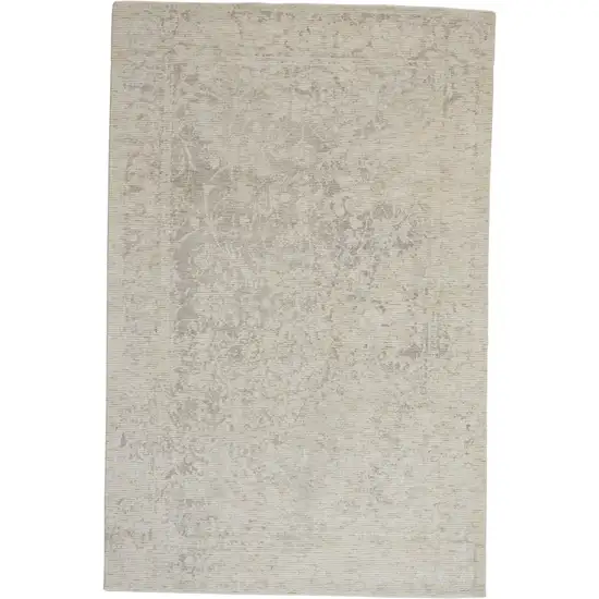 Ivory And Tan Abstract Hand Woven Area Rug Photo 1