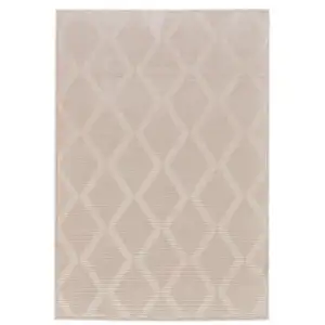 Photo of Ivory And Tan Geometric Stain Resistant Area Rug