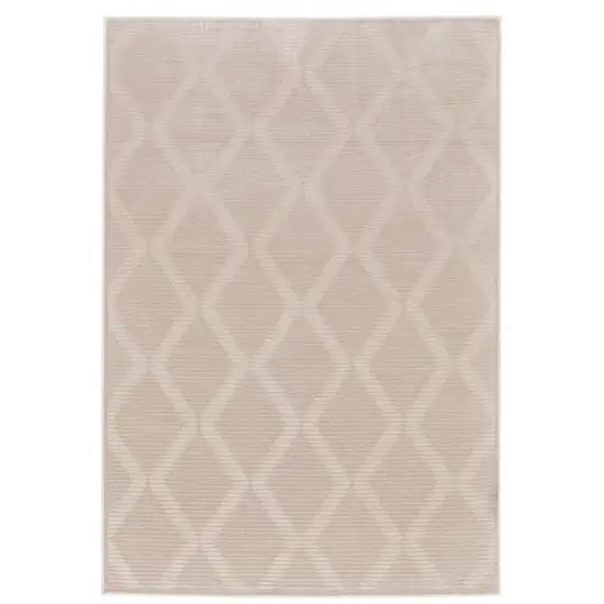 Ivory And Tan Geometric Stain Resistant Area Rug Photo 1