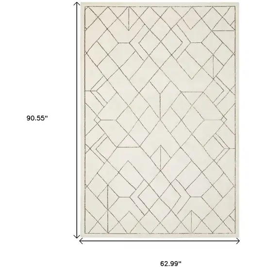 Ivory And Taupe Geometric Area Rug Photo 3