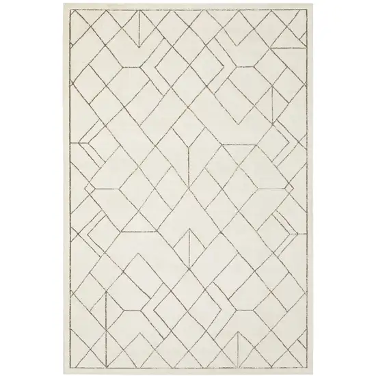 Ivory And Taupe Geometric Area Rug Photo 2