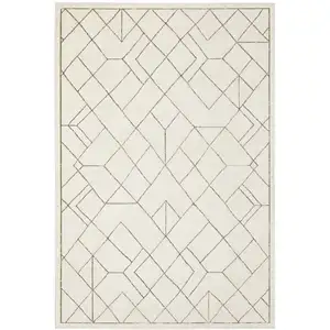 Photo of Ivory And Taupe Geometric Area Rug