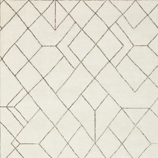 Ivory And Taupe Geometric Area Rug Photo 6