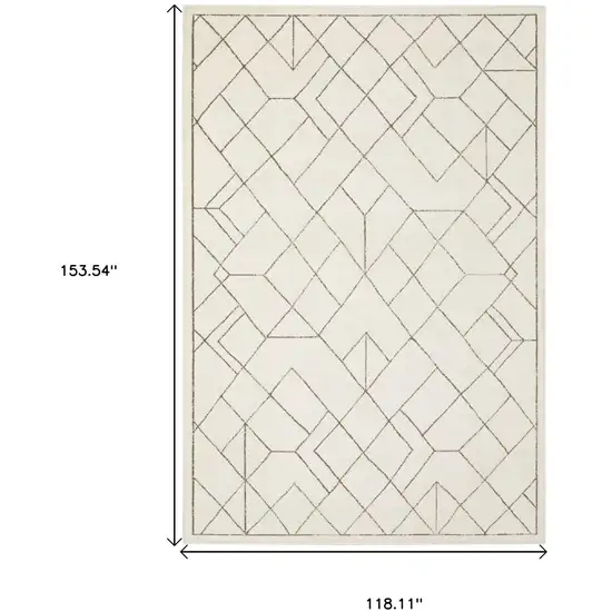 Ivory And Taupe Geometric Area Rug Photo 3