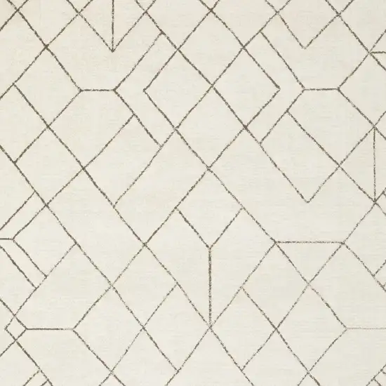 Ivory And Taupe Geometric Area Rug Photo 6