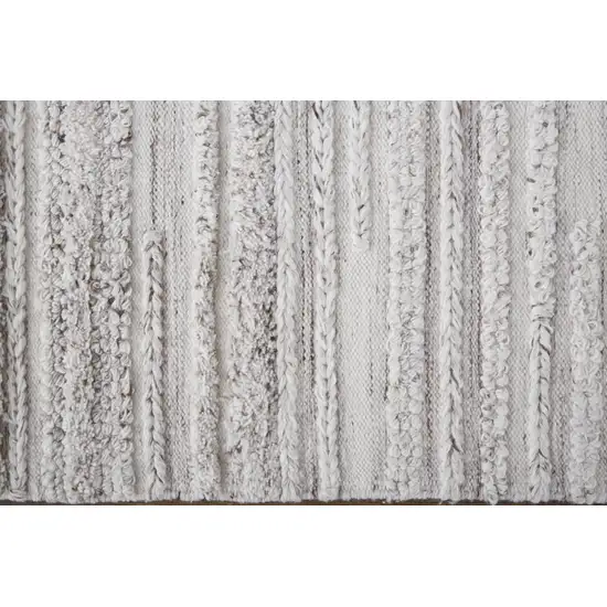 Ivory And Taupe Striped Hand Woven Stain Resistant Area Rug Photo 6