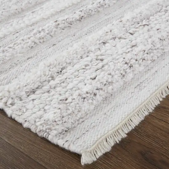 Ivory And Taupe Striped Hand Woven Stain Resistant Area Rug Photo 3