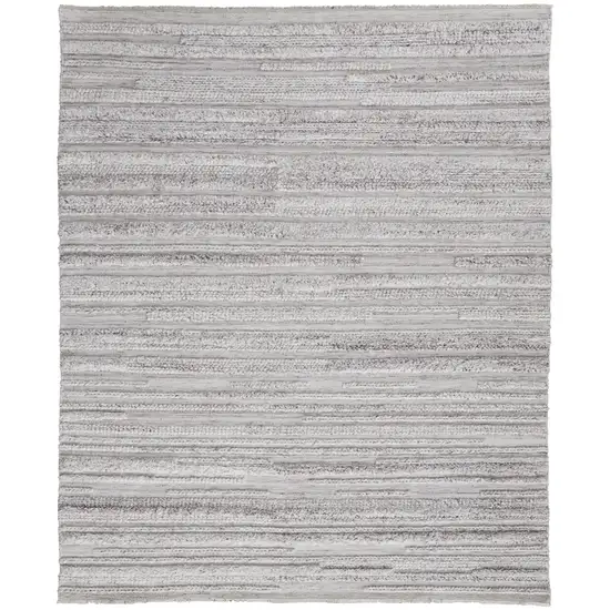 Ivory And Taupe Striped Hand Woven Stain Resistant Area Rug Photo 1