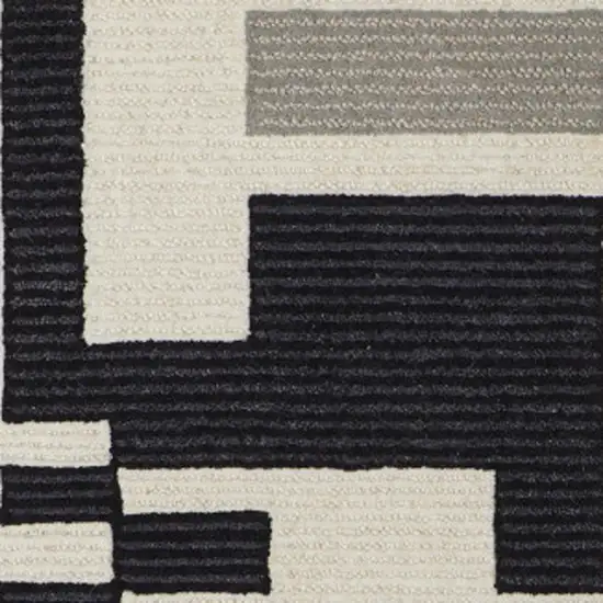 Ivory Wool Abstract Hand Tufted Area Rug Photo 6