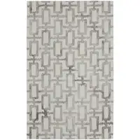 Photo of Ivory And Taupe Wool Geometric Tufted Handmade Area Rug