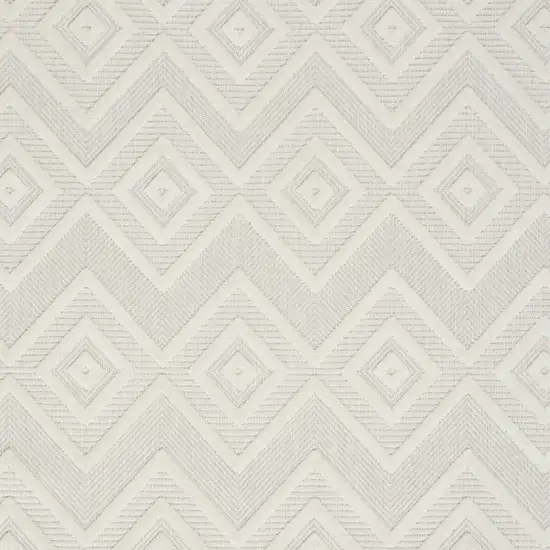 Ivory And White Argyle Indoor Outdoor Area Rug Photo 3