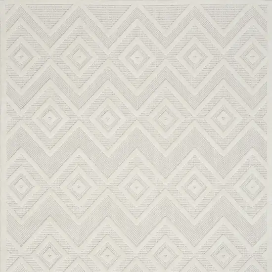 Ivory And White Argyle Indoor Outdoor Area Rug Photo 4