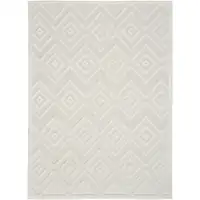 Photo of Ivory And White Argyle Indoor Outdoor Area Rug
