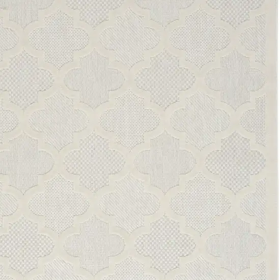 Ivory And White Ikat Indoor Outdoor Area Rug Photo 3