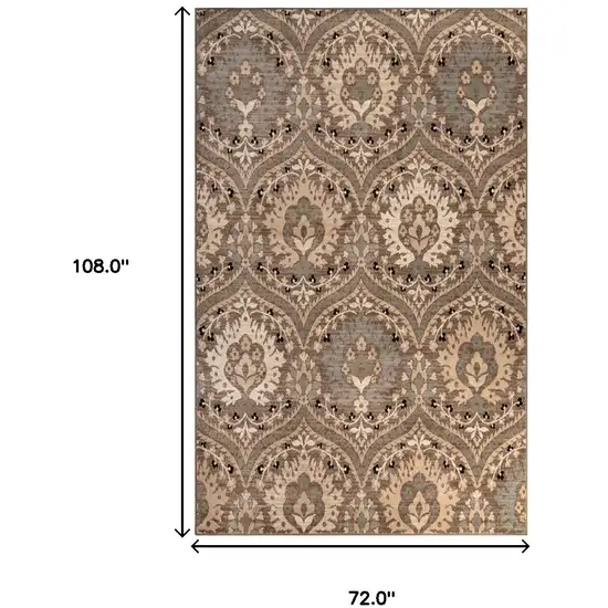 Ivory Beige And Light Blue Floral Stain Resistant Area Rug Photo 9