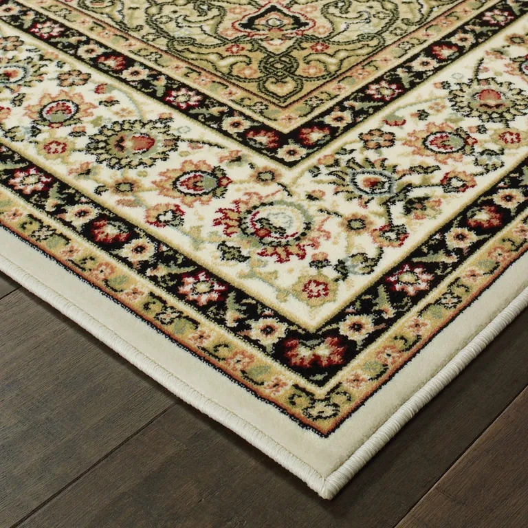 Ivory Beige Machine Woven Oriental Indoor Area Rug Photo 2