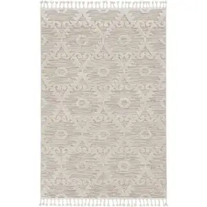 Photo of Ivory Beige Polyester Rug