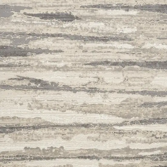 Ivory Beige and Gray Abstract Non Skid Area Rug Photo 6