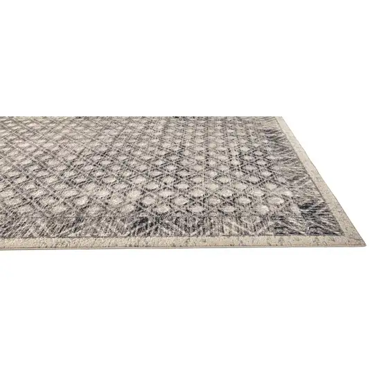 Ivory Black And Taupe Abstract Stain Resistant Area Rug Photo 4