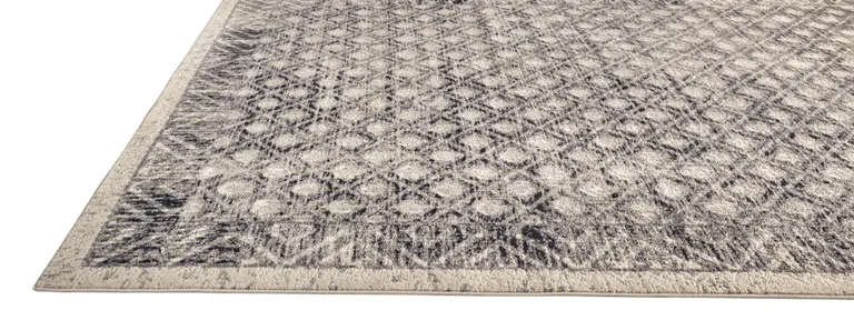 Ivory Black And Taupe Abstract Stain Resistant Area Rug Photo 1